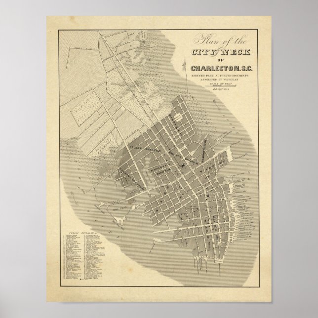 Póster Charleston, Carolina del Sur (Frente)