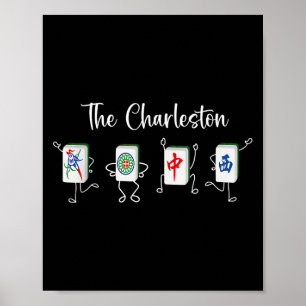 Póster Charleston Mahjong, danza Funny Mahjong