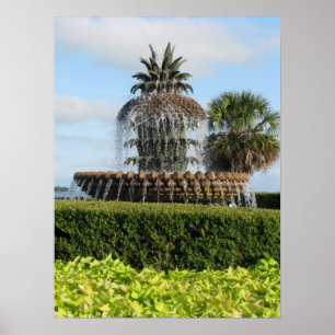 Póster Charleston SC Pineapple Fountain Print
