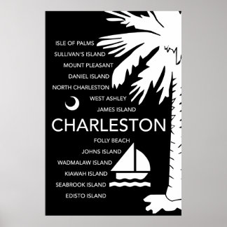 Póster Charleston SC Towns - Negro