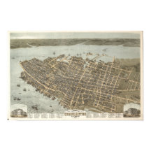 Charleston South Carolina 1872 Antique Panorama