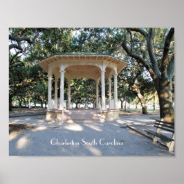 Póster Charleston South Carolina, Gazebo, Battery