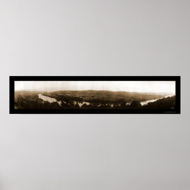 Póster Charleston West Virginia River View Photo 1913 (Frente)