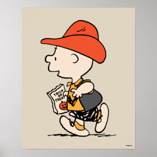 Póster Charlie Brown vaquero Halloween