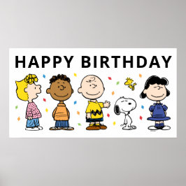 Póster Charlie Brown y el cumpleaños de Gang Confetti