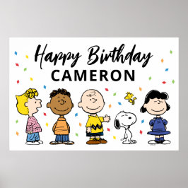 Póster Charlie Brown y el cumpleaños de Gang Confetti