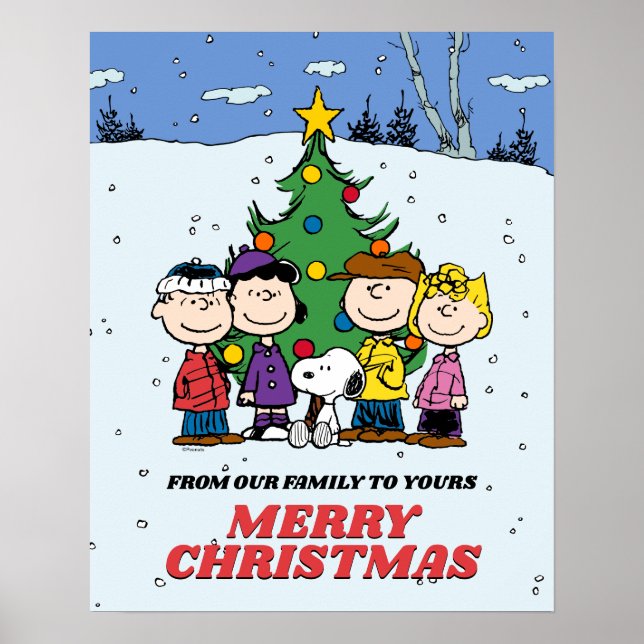 Póster Charlie Brown y Navidades de amigos (Frente)
