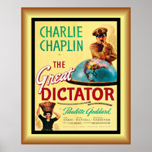 Póster Charlie Chaplin: El gran dictador 1940 ~ Post