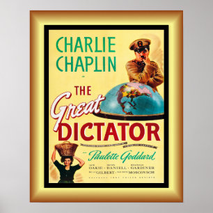 Póster Charlie Chaplin es ~ El gran dictador 1940 ~