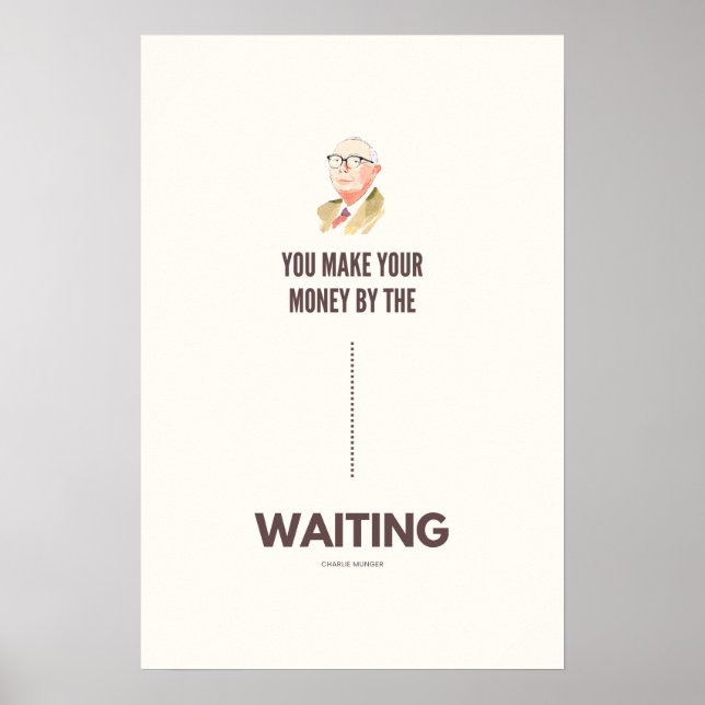 Póster Charlie Munger cita paciencia para invertir (Frente)