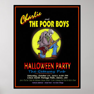 Póster Charlie y el poster del fiesta de Halloween de los