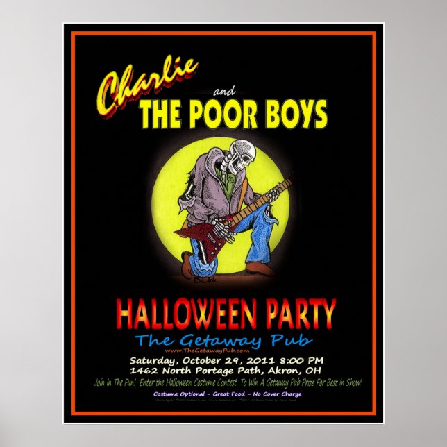 Póster Charlie y el poster del fiesta de Halloween de los (Frente)