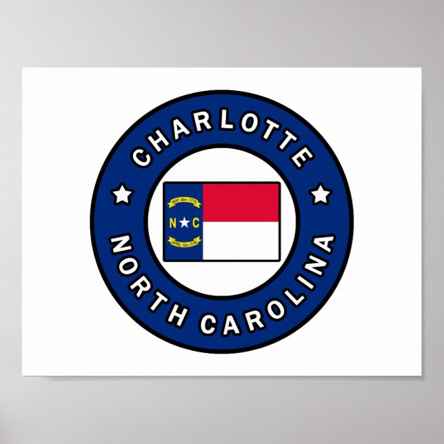 Póster Charlotte Carolina del Norte (Frente)