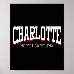 Póster Charlotte Carolina del Norte Vacaciones Estilo Uni