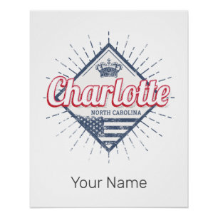 Póster Charlotte City North Carolina Estados Unidos