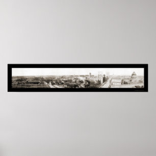 Póster Charlotte NC Panorama Photo 1918