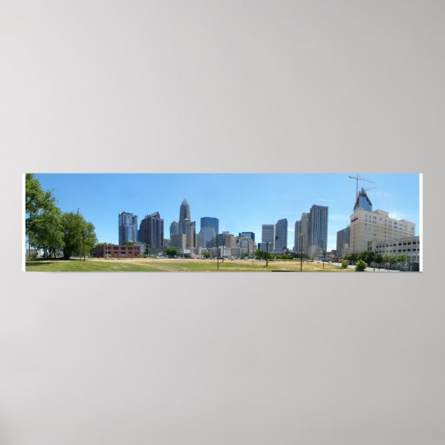 Póster Charlotte Skyline Day - full @ 30.5x7.5 (Frente)