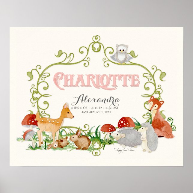 Póster Charlotte Top 100 de Chicas de nombres de bebés (Frente)