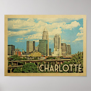 Póster Charlotte Vintage Travel Poster
