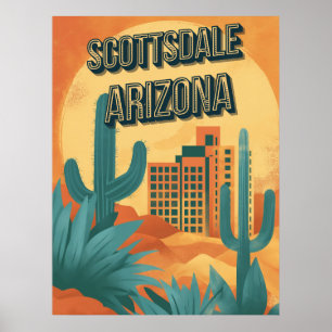 Póster Charm retro de Scottsdale - Arizona vintage