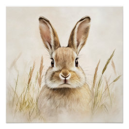 Póster Charme du lapin naturel
