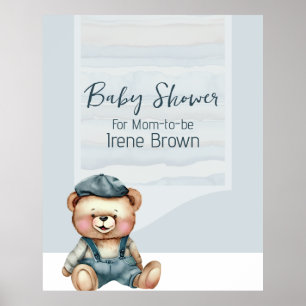 Póster Charming Bear Jean Baby Shower Poster