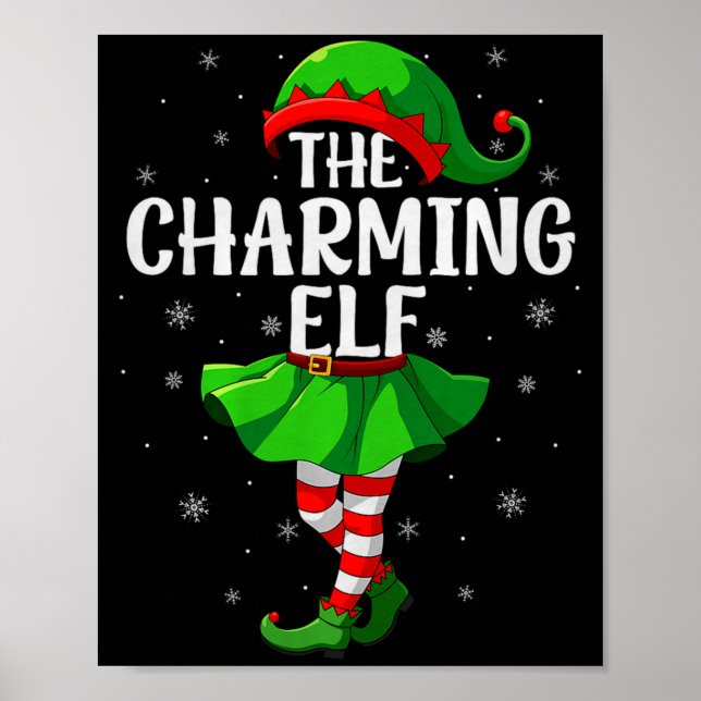 Póster Charming Elf Christmas Girls Women Elf Squad Xmas  (Frente)