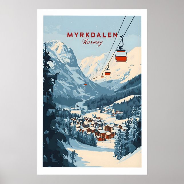 Póster Charming Myrkdalen Ski Poster 1 (Frente)