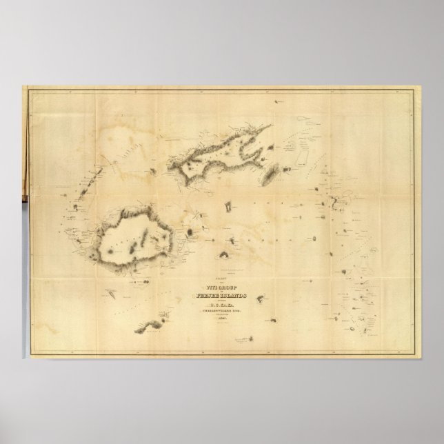 Póster Chart of the Viti Group or Fiji Islands (Frente)