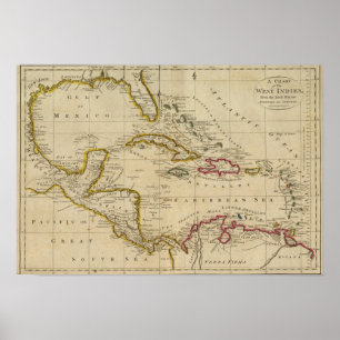 Póster Chart of the West Indies 2