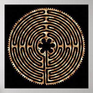 Póster Chartres Labyrinth Pearl Dark Paths Print