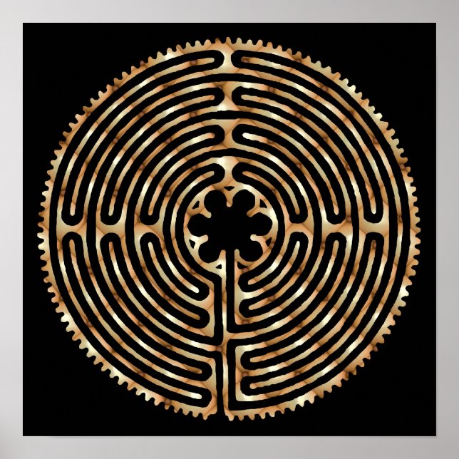 Póster Chartres Labyrinth Pearl Dark Paths Print (Frente)