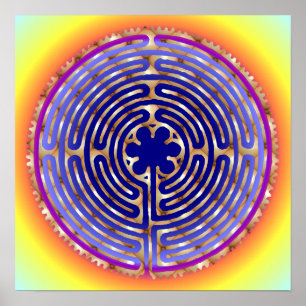 Póster Chartres Labyrinth Pearl Light Paths Print