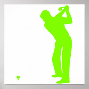 Póster Chartreuse, Neon Green Golf