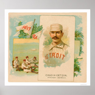 Póster Chas Getzin Rare Baseball 1888