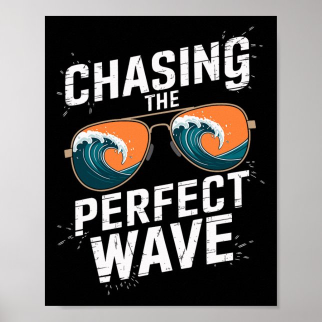 Póster Chasing The Perfect Wave Surfing - Beach Adventure (Frente)