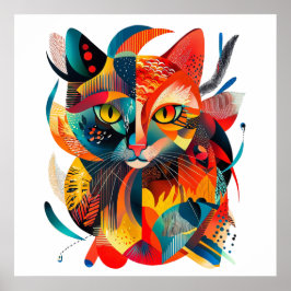 Póster Chat abstrait coloré 🐱🎨