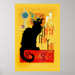 Póster Chat Noir Año Nuevo Feliz