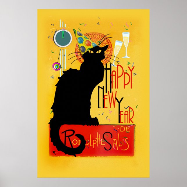 Póster Chat Noir Año Nuevo Feliz (Frente)