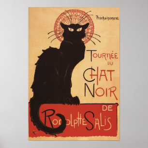 Póster Chat Noir Cabaret Troupe Poster Promo Gato Negro