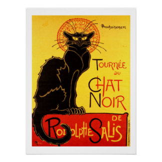 Póster Chat Noir vintage Retro Belle Epoque Gato vintage