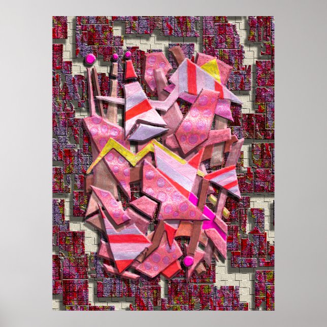 Póster Chatarra colorida Metalizado (Frente)