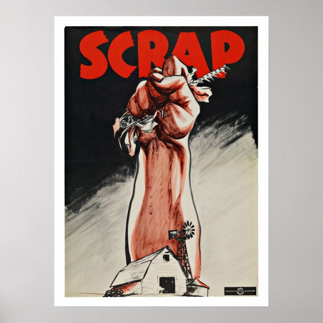 Póster Chatarra Metalizado de la Segunda Guerra Mundial - (Frente)