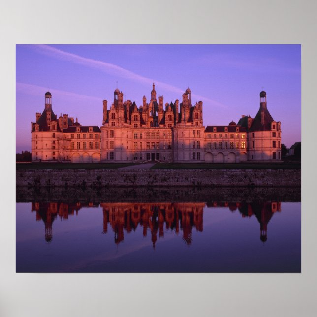 Póster Chateau Chambord al atardecer, valle del Loira, Fr (Frente)