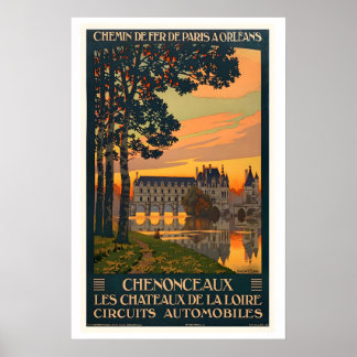 Póster Chateau de Chenonceau Chateaux of the Loire Valley