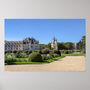 Póster Chateau de Chenonceau, en el valle del Loira, Fran