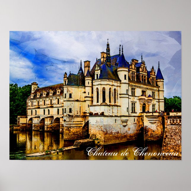 Póster Chateau de Chenonceau. Francia. (Frente)
