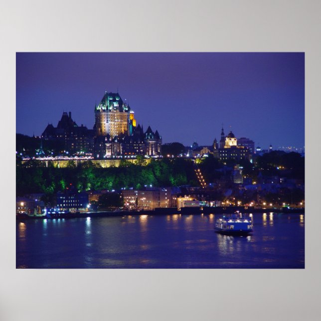 Póster Chateau Frontenac Castle Night Quebec City Poster (Frente)
