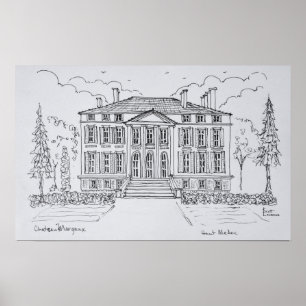 Póster Chateau Margaux   Burdeos, Francia