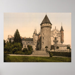 Póster Chateaux de Bourbon-Busset, Vichy, Francia de époc